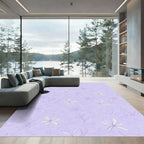 Light Purple Floral Swirls Rug