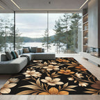 Earthy Floral Branch Arrangement Rug