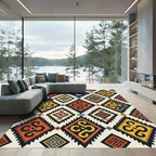 Geometric Tribal Diamond Adobe Chevron Rug
