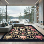 Blush Gold Intertwined Heart Lattice Rug