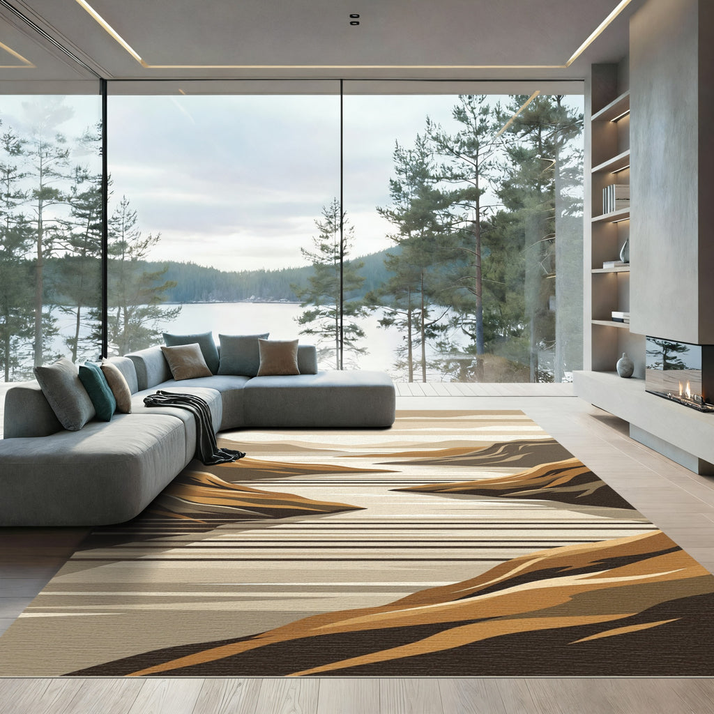 Earthy Landscape River Bend Rug