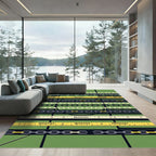 Graphic Sage Green Chain Link Rug