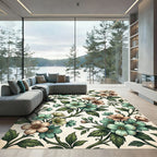 Vintage Floral Vine Mint Peach Rug