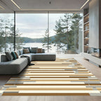 Modern Horizontal Stripe Wood Grain Rug