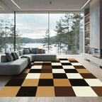 Earthy Toned Checkerboard Squares Rug