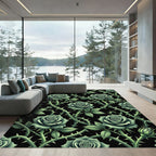 Gothic Emerald Rose Thorne Trellis Rug