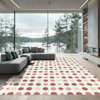 Rose Pink Polka Dot Grid Rug