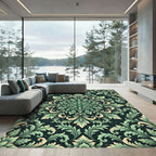 Ethereal Sage Green Acanthus Medallion Rug