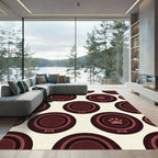 Minimalist Brown Paw Bone Circles Rug