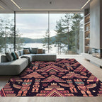 Tribal Totem Pink Geometric Pyramid Rug