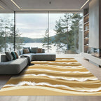 Organic Bronze Flowing Wave Accent Rug