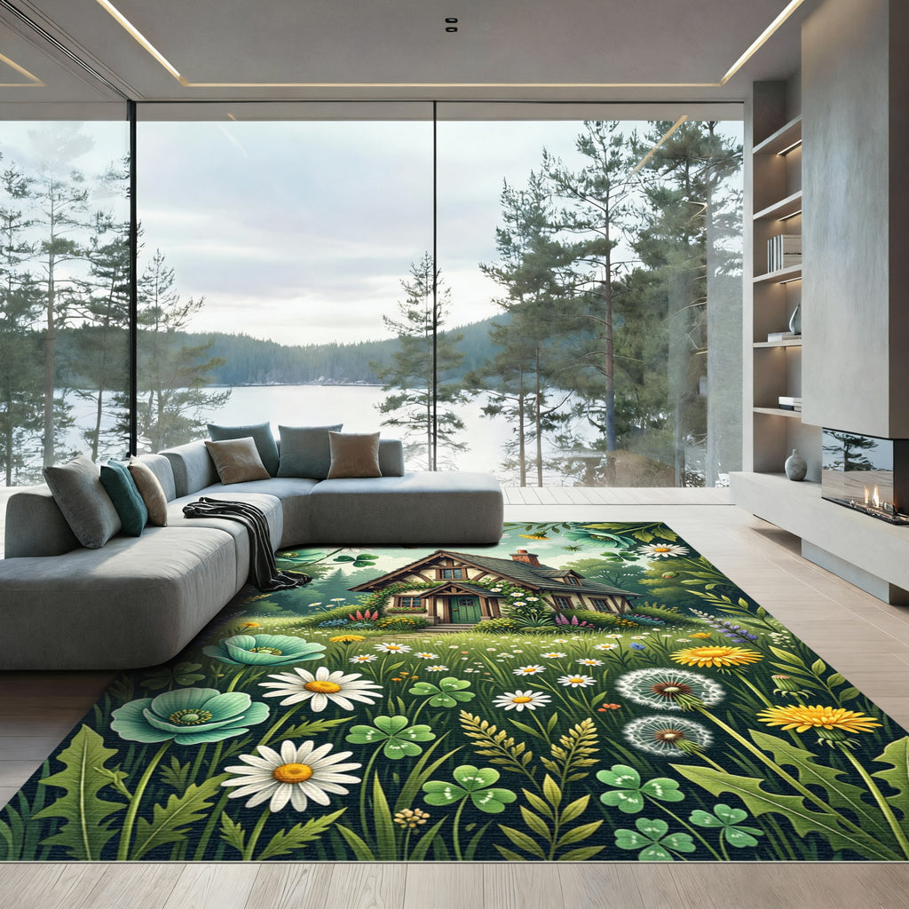Whimsical Cottage Clover Meadow Rug