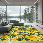 Sunny Lemon Trellis Floral Garden Rug