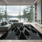 Monochromatic Forest Evergreen Trees Rug