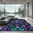 Mystic Purple Teal Celestial Spider Flora Rug