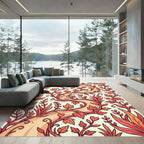 Crimson Heart Vine Botanical Art Rug