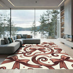 Elegant Chocolate Ribbon Knot Swirl Rug
