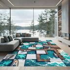 Coastal Dock Nautical Sailboats Water Rug