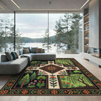 Botanical Garden Medallion Earthy Forest Rug