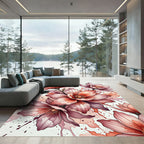 Watercolor Blush Floral Ink Splash Rug