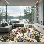 Vintage Rose ForgetMeNot Daisy Bouquet Rug