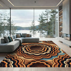 Brown Orange Agate Waves Rug