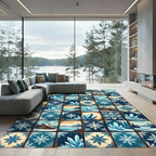 Winter Frost Snowflake And Crystal Tile Rug