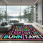 Retro Alphabet Grid Splash Rug