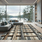 Rustic Plaid Wood Lattice Rug