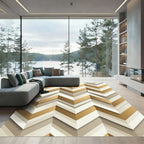 Golden Taupe Chevron Layers Rug