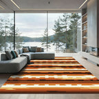 Earthy Tones Geometric Stripe Rug