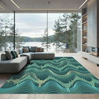 Teal Wave Sound Equalisers Rug