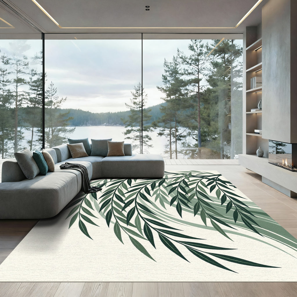 Green Willow Leaf Canopy Rug