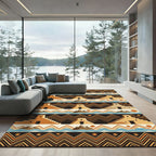 Southwestern Desert Adobe Mountain Earthy Zigzag Rug