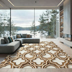 White Gold Quatrefoil Interlace Rug