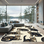 Detailed Brown Tabby Cat Portrait Series Rug