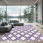 Lavender Intersecting Lattice Grid Rug