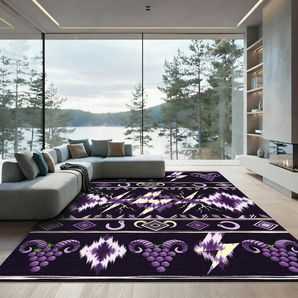 Purple Ram Grapes Lightning Bolt Rug