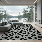 Black White Animal Print Spots Rug