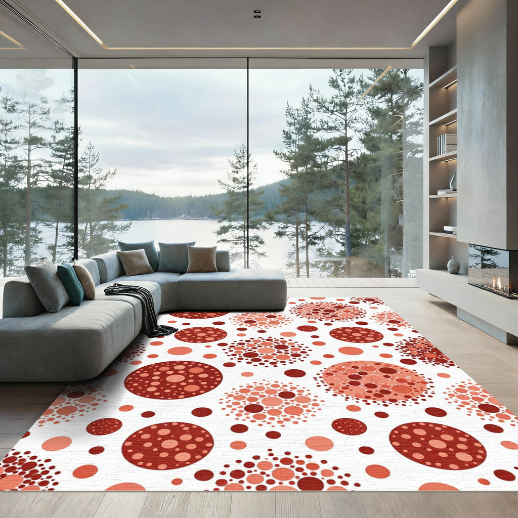 Red Dotted Circles Cluster Scatter Rug