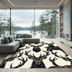 Majestic Stag Forest Creature Illustration Rug