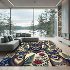 Floral Deer Antler Forest Meadow Rug