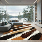 Earthy Tones Abstract Brush Strokes Rug