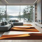 Minimalist Sunset Desert Dune Landscape Rug