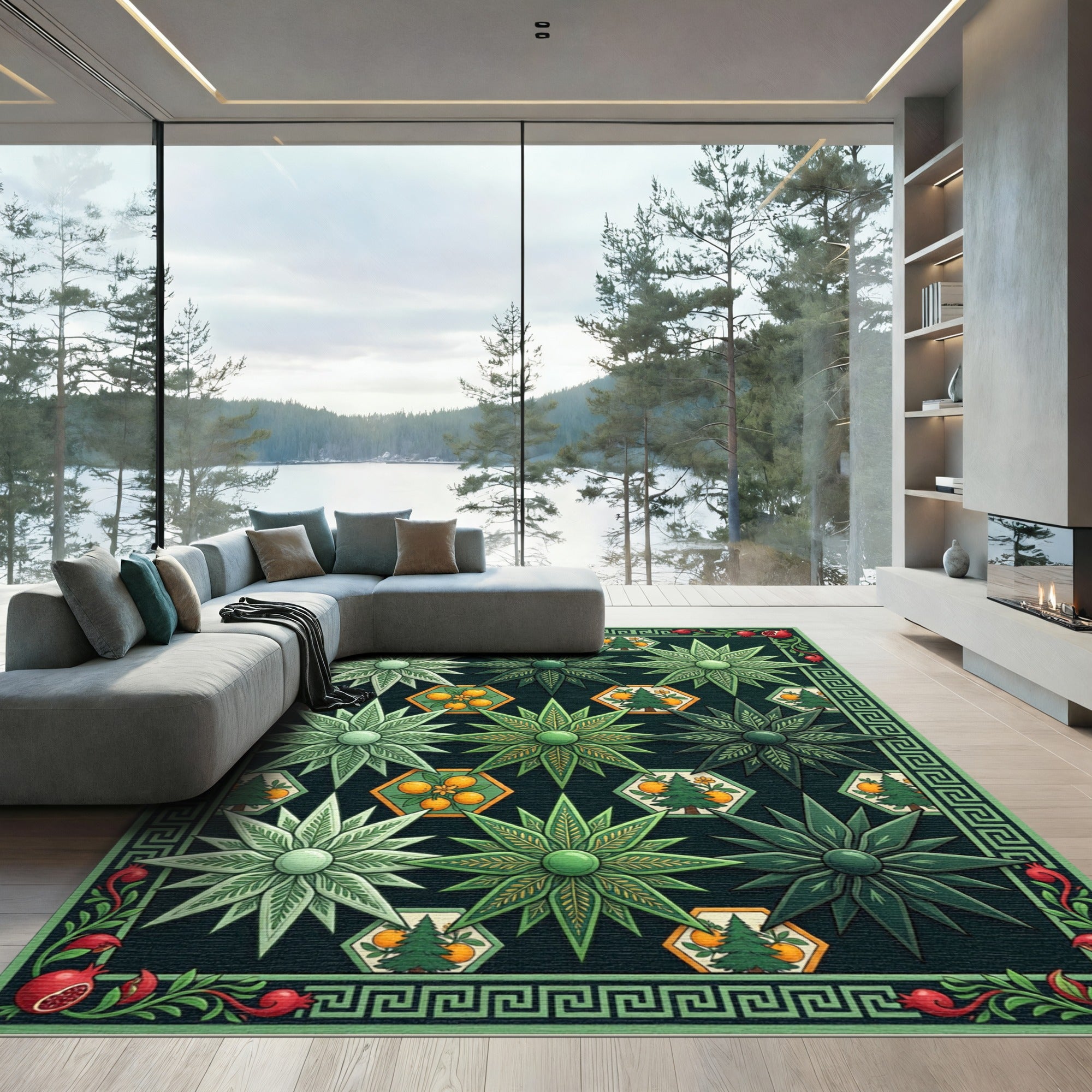 Emerald Botanical Garden Medallion Rug