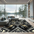 Mystic Electric Eye Geometric Lightning Art Rug