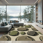 Natural Earth Tones Pebble Arrangement Rug
