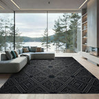 Silver Geometric Floral Lattice Rug