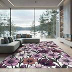 Muted Floral Garden Bloom Arrangement Rug