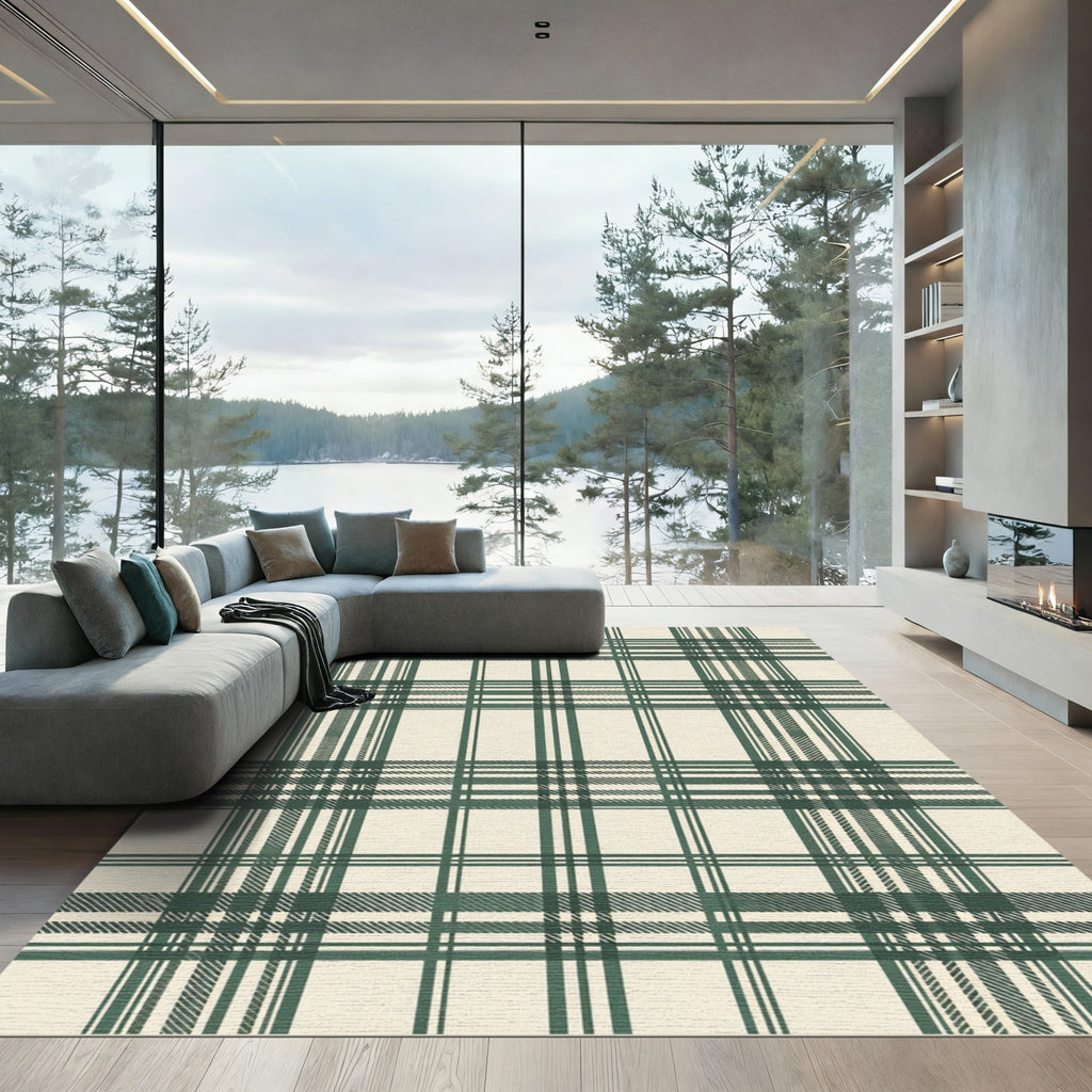 Classic Green Tartan Plaid Rug